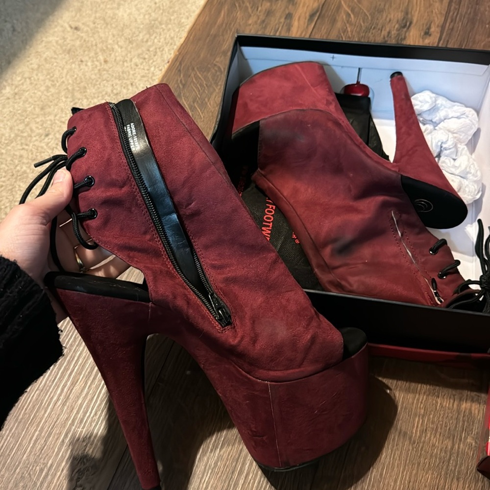 Well worn 6-inch heels